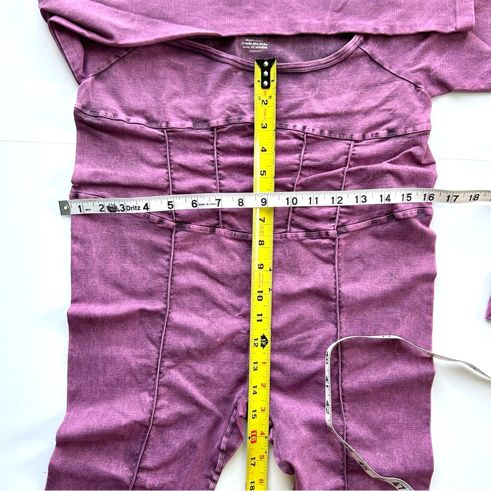 🍂NEW Free People Movement Good Karma Long Sleeve Onesie. Purple Acid Wash. M/L - Picture 14 of 16